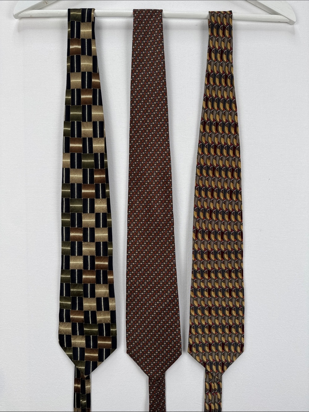 Vintage Designer Silk Necktie Lot of 3 Bachrach J. Garcia Jos. A. Bank